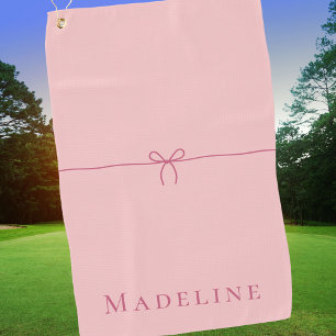 Modern Elegant Girly Stylish Pink Bow  Golf Towel