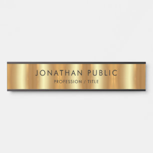 Modern Elegant Glam Black And Gold Template Luxury Door Sign