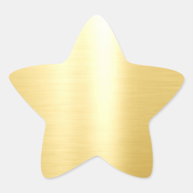 Modern Elegant Glamour Blank Template Gold Look Star Sticker (Front)
