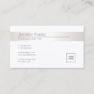 Modern Elegant Glamourous Faux Silver Trendy Logo Business Card