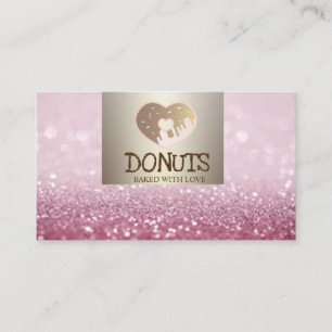 Modern Elegant,Glitter Bokeh,Doughnuts,Bakery Business Card