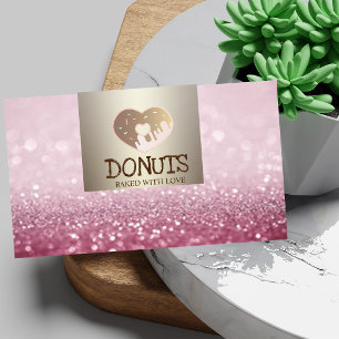 Modern Elegant,Glitter Bokeh,Doughnuts,Bakery Business Card