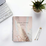 Modern, elegant, glitter, gold-silver-blush planner<br><div class="desc">Modern,  glitter,  elegant planner.
Just edit your product in a few minutes. You can change the font/size/colour and position using "further personalise".</div>