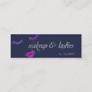 Modern Elegant Glitter Lips,Lashes,Makeup Mini Business Card