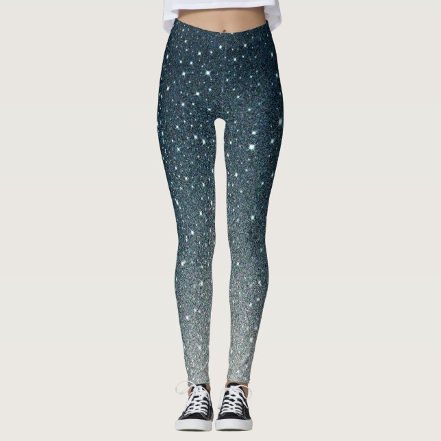 Modern Elegant Glitter Sparkles  Leggings (Front)