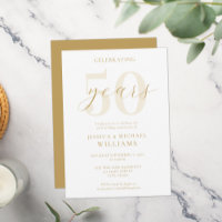 Modern Elegant Gold  50th Wedding Anniversary
