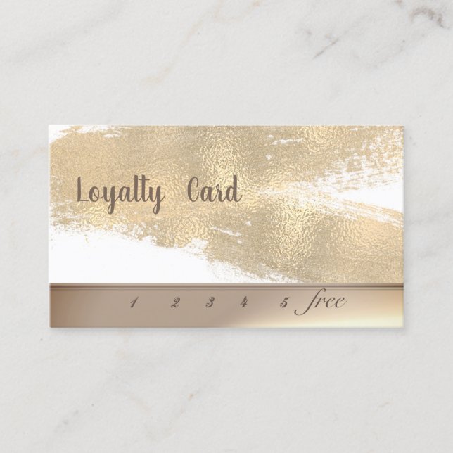 Modern Elegant Gold Brush Stroke   Loyalty Card (Front)