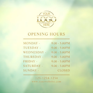 Modern Elegant Gold   Business Opening Hours Logo