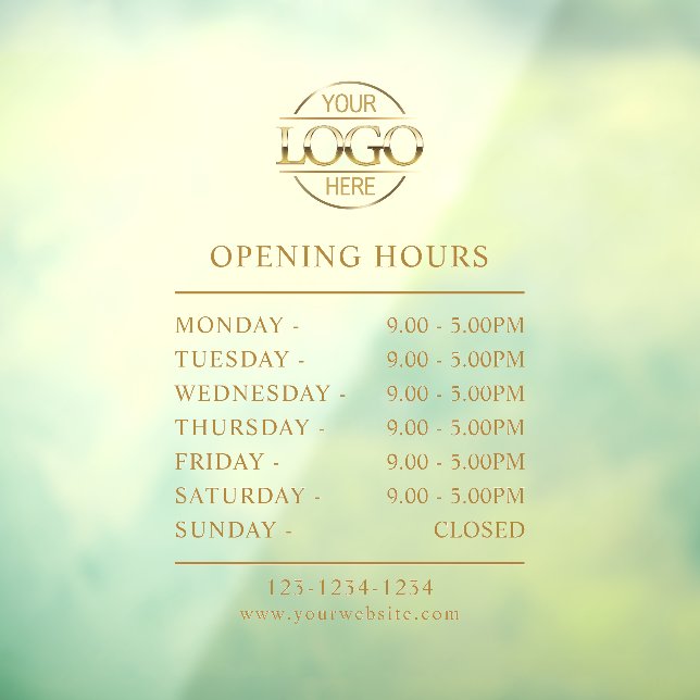 Modern Elegant Gold | Business Opening Hours Logo (Sheet 3)
