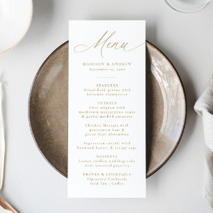 Modern Elegant Gold Calligraphy Wedding Menu