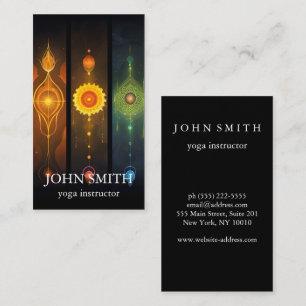 Modern Elegant Gold Chakra Spiritual Energy Yoga  Business Card