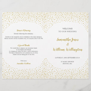 Modern Elegant Gold Confetti Wedding Program
