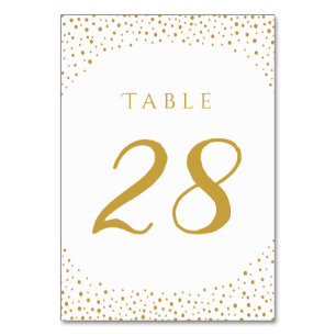 Modern Elegant Gold Confetti Wedding Table Number