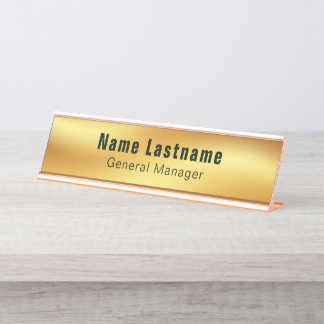 Modern Elegant Gold   Desk Name Plate