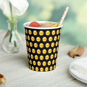 Modern Elegant Gold Dots on Black Paper Cups