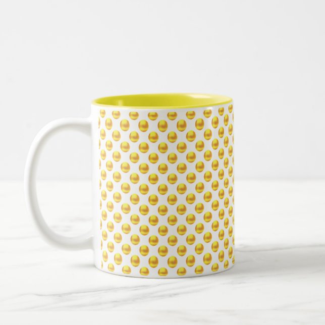 Modern Elegant Gold Dots Two-Tone Coffee Mug (Left)