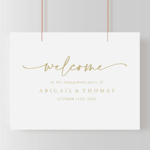 Modern Elegant Gold Engagement Party Welcome  Poster