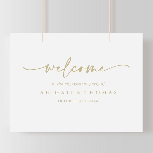 Modern Elegant Gold Engagement Party Welcome  Poster (Creator Uploaded)