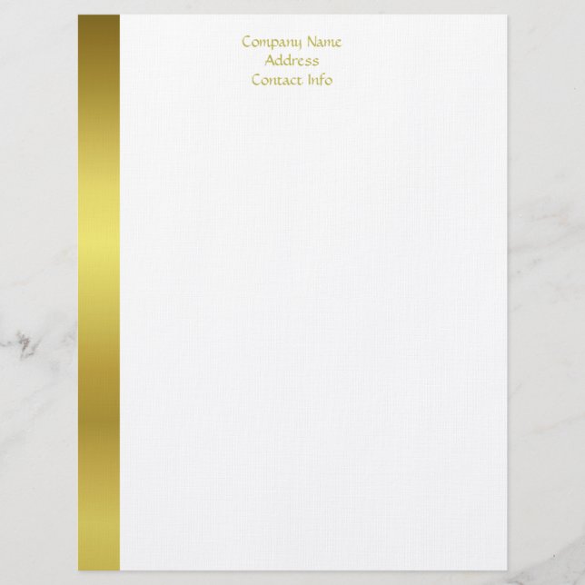 Modern Elegant Gold Foil Company Custom Letterhead (Front)