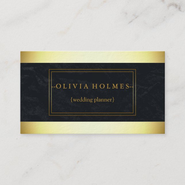Modern Elegant Gold Foil Metal Professional Busine Business Card (Front)