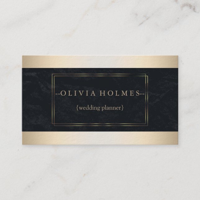 Modern Elegant Gold Foil Metal Professional Business Card (Front)