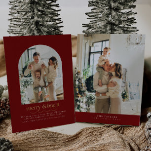 Modern Elegant Gold Foil Photo Christmas Card