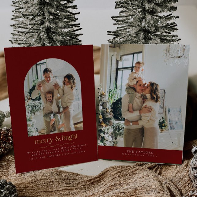 Modern Elegant Gold Foil Photo Christmas Card (Creator Uploaded)