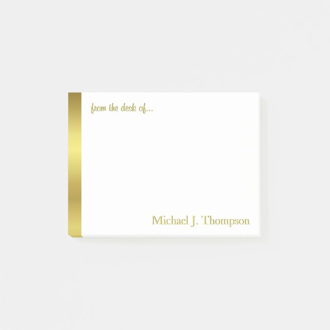 Modern Elegant Gold Foil Post-it Notes (Front)