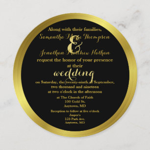 Modern Elegant Gold Foil Wedding Invitation
