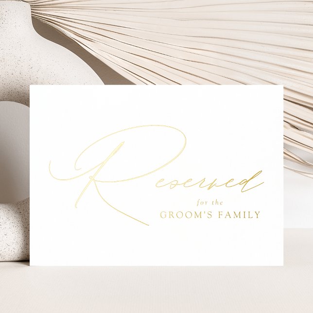 Modern Elegant Gold Foil Wedding Reserved Sign (Creator Uploaded)