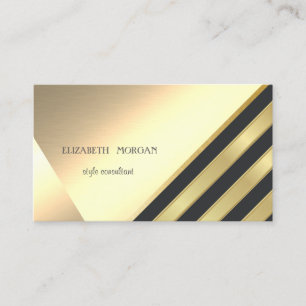 Modern Elegant Gold Glitter,Striped, Geometric Business Card