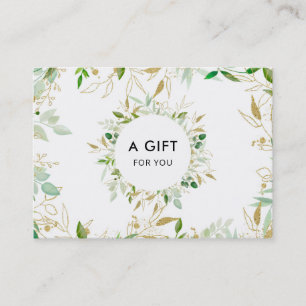 Modern Elegant Gold Greenery Gift Certificate