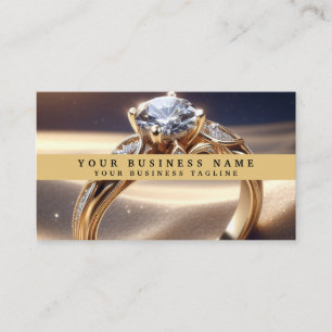 Modern Elegant Gold Jeweller Diamond Ring Business Card