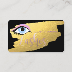 Modern Elegant Gold ,Lashes ,Makeup Artist Business Card