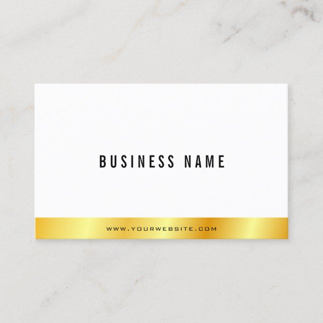 Modern Elegant Gold Look Personalised Simple Business Card (Front)