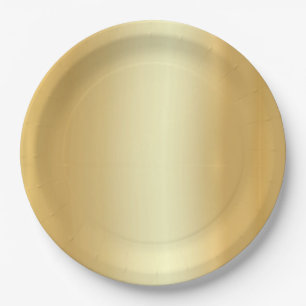 Modern Elegant Gold Look Simple Design Template Paper Plate