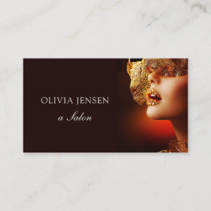Modern Elegant Gold Makeup Artist Luxury Black  Business Card