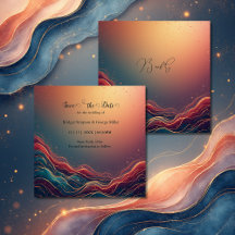 Modern Elegant Gold Marble Navy Terracotta Wedding