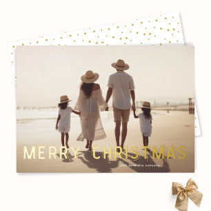 Modern Elegant GOLD Merry Christmas Photo