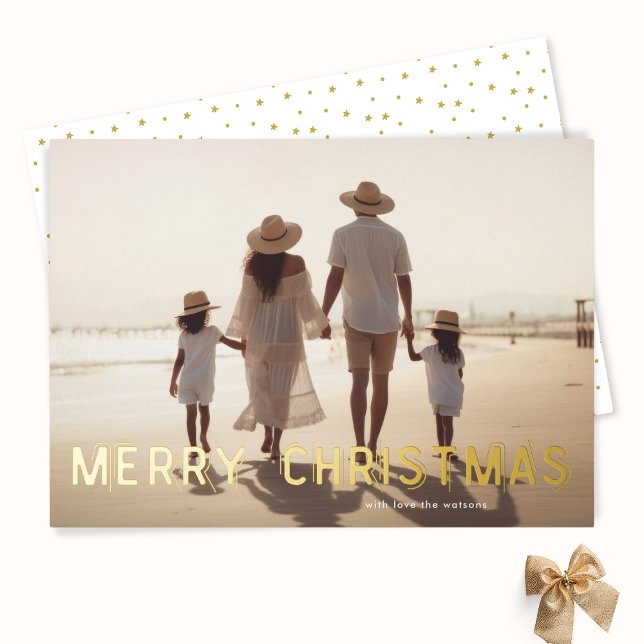 Modern Elegant GOLD Merry Christmas Photo (Creator Uploaded)