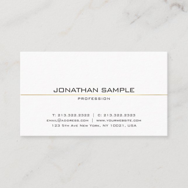Modern Elegant Gold Minimalistic Design Trendy Business Card (Front)