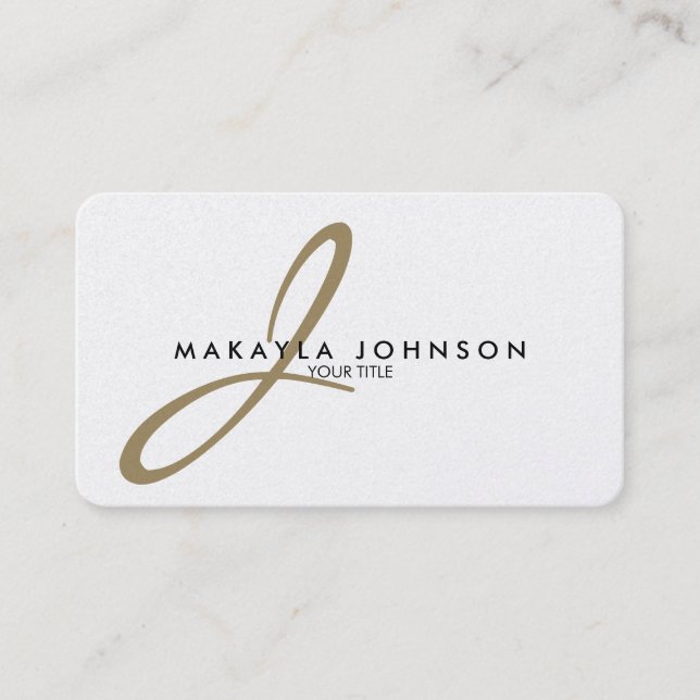 Modern & Elegant Gold Monogram Professional Business Card (Front)