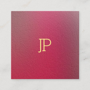 Modern Elegant Gold Monogram Structured Look Square Business Card