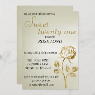 Modern, Elegant Gold Rose Glitter Save The Date