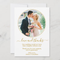 Modern Elegant Gold Round Photo Frame Wedding