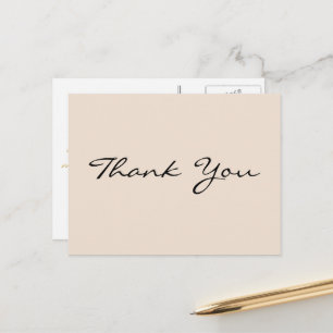 Modern Elegant Gold Script Rustic Earth Thank You Postcard