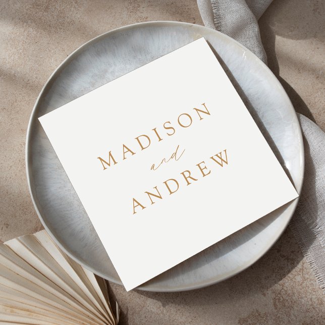 Modern Elegant Gold Script Wedding Napkin (Creator Uploaded)
