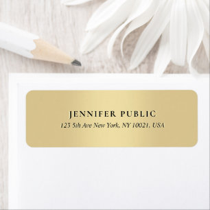 Modern Elegant Gold Simple Template Return Address