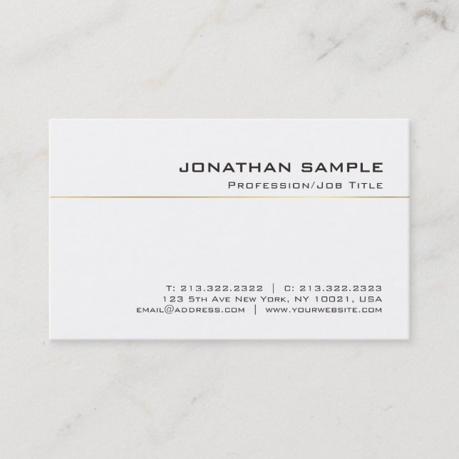 Modern Elegant Gold Striped Design Luxury Trendy Business Card (Front)