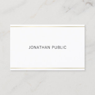Modern Elegant Gold Striped Simple Professional Business Card